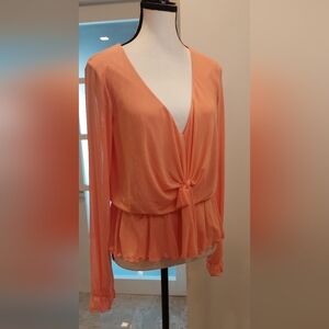 Guess Orange Long Sleeve Blouse